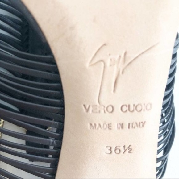 Giuseppe Zanotti Pissi Gold Ankle Band Leather Heeled Strap Sandals 36.5 / 6.5 - Picture 11 of 12